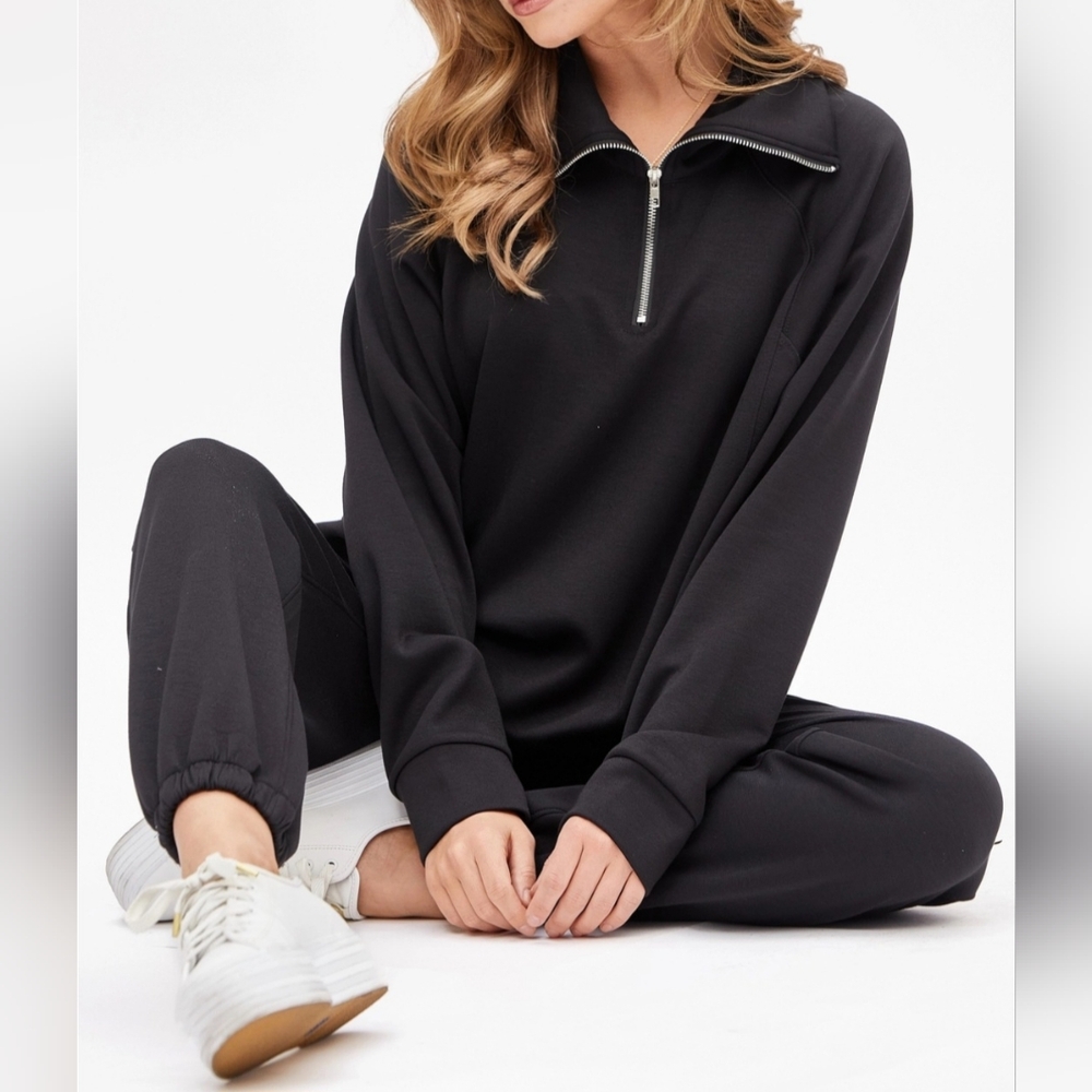 #48884 🚨 SALE 🛑M,L,XL Quarter Zip Pullover+Jogger Modal 2pc Set - Picture 2 of 12